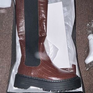 Ego brown platform boots